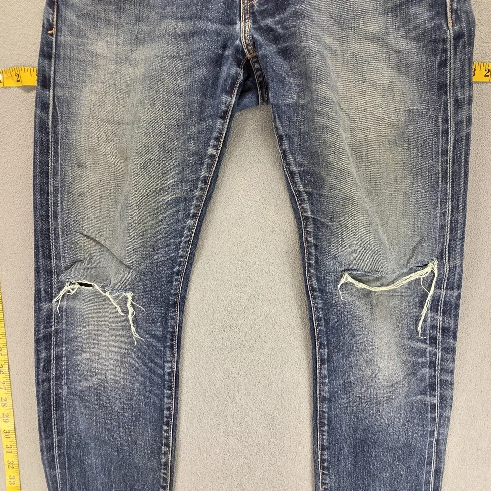 Levis 511 Jeans Mens‎ 29x32 Blue Selvedge Thrashed Whiskers Honeycomb Zip Fly